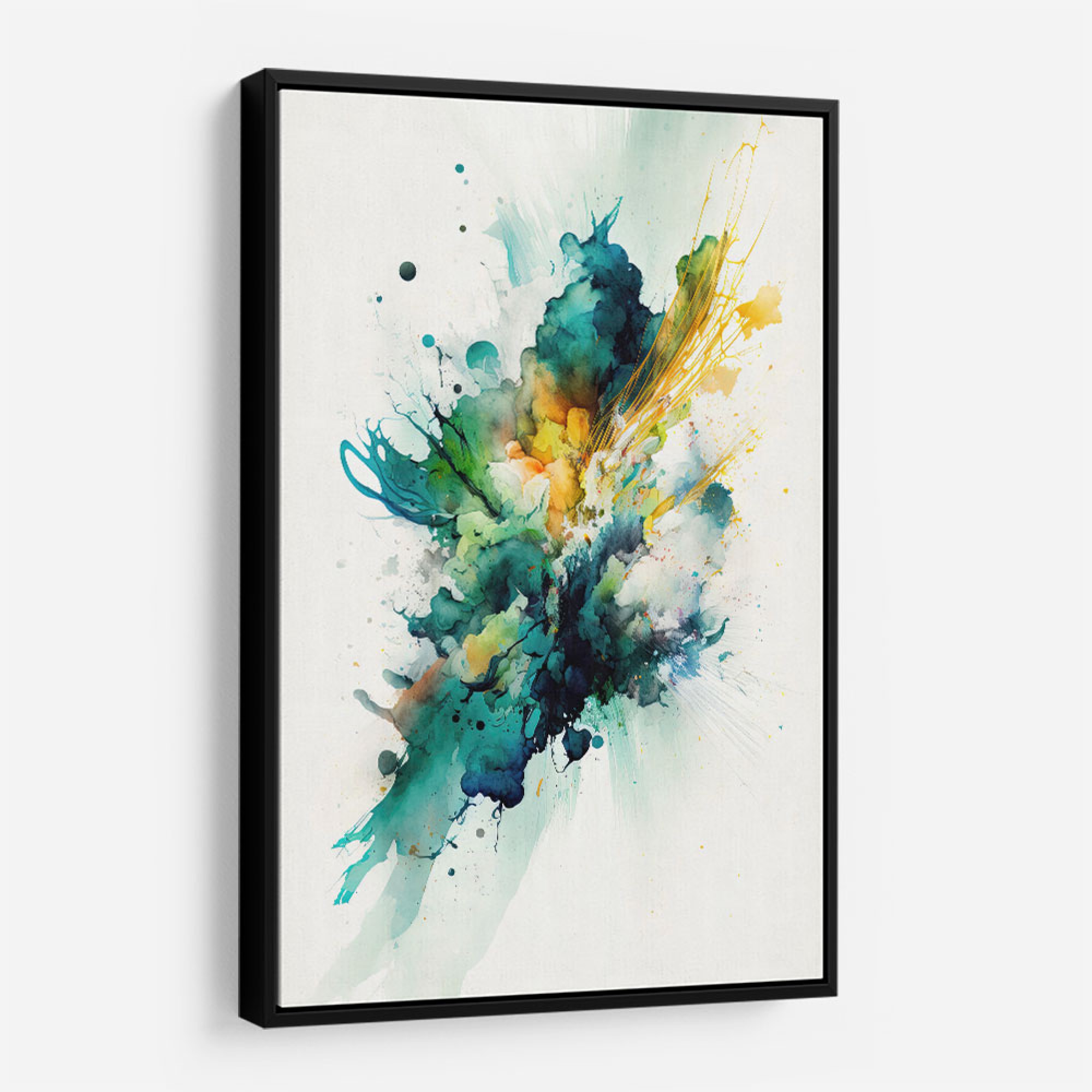 Overlapping Ink Abstract Framed Art